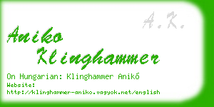 aniko klinghammer business card