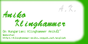 aniko klinghammer business card